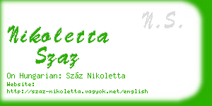 nikoletta szaz business card